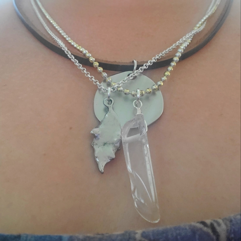 Boho leaf necklace
